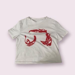 Cute, 90s, Vintage style cropped T-shirt.